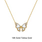 18inches / EN16-G (18K) Solid Gold Butterfly Necklace - Natural Mother of Pearl - Moissanite Gold Pendant