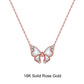 18inches / EN16-R (18K) Solid Gold Butterfly Necklace - Natural Mother of Pearl - Moissanite Gold Pendant