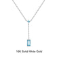 18inches / EN18-P (18K) Solid Gold Swiss Blue Natural Topaz Necklace - Moissanite Diamond