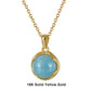 18inches / EN24-G (18K) Minimalist Natural Apuamarine Pendant - High Quality  Solid Gold Necklace