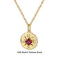 18inches / FN22-G (10K) Solid Gold  Compass Necklace -Genuine Natural Garnet Pendant
