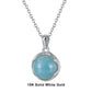 18inches / FN24-P (10K) Minimalist Natural Apuamarine Pendant - High Quality  Solid Gold Necklace