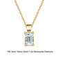 18inches / G (18K) / 5x7mm - 1.0ct Solid Gold Necklace -1.0 Carat Emerald Moissanite Diamond Pendant