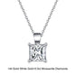 18inches / GN03-P (14K) Solid Gold Princess Necklace - 0.5 Carat Moissanite Diamond Pendant