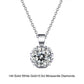 18inches / GN04-P (14K) Solid Gold Flower Pendant Necklace - 0.5ct Round Brilliant Cut Moissanite Diamond