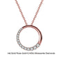 18inches / GN08-R (14K) Solid Gold Circle Necklace - Round Cut Moissanite  Dainty - Pendant