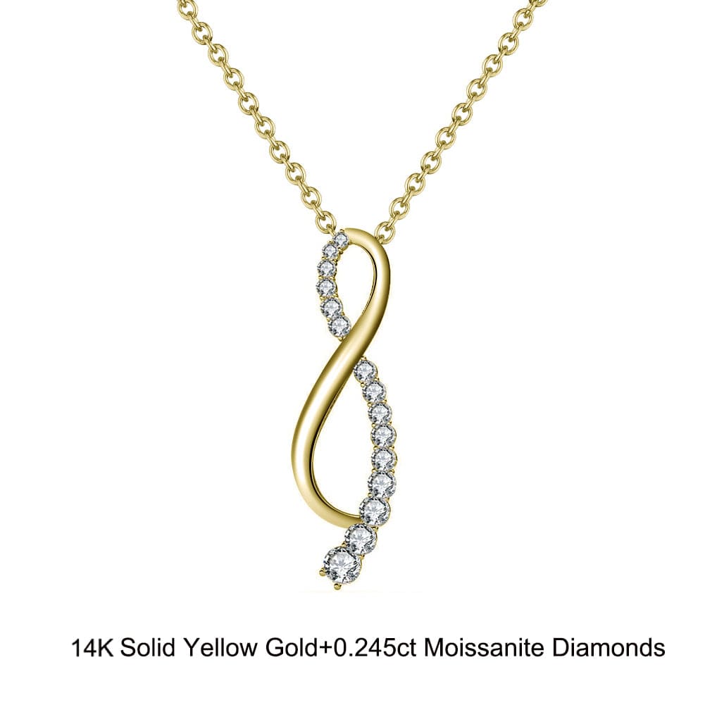 18inches / GN14-G (14K) Solid Gold Dainty Fine Jewelry - Moissanite Diamond  Infinity Necklace