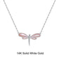 18inches / GN17-P (14K) Mother of Pearl  Necklace - Moissanite Diamond - Solid Gold Butterfly  Pendant