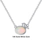 18inches / GN23-P (14K) Natural Opal Gemstone Pendant -  Solid Gold Necklace