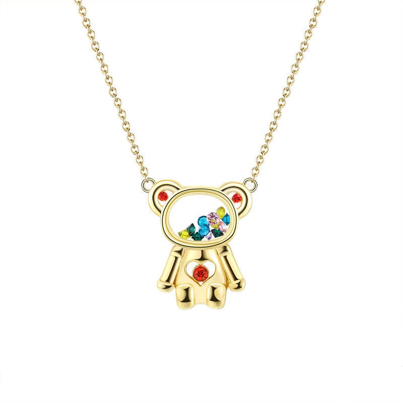 18inches / Gold Bear 925 Sterling  Silver Jewelry -14K Gold Plated Necklace