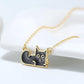 18inches / Gold RINNTIN EQN04 China Excellent Jewellery Black Cat Necklace Silver 925 Pated Gold Necklace 2020