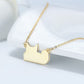 18inches / Gold RINNTIN EQN04 China Excellent Jewellery Black Cat Necklace Silver 925 Pated Gold Necklace 2020