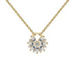 18inches / Gold RINNTIN SN232 Women Korean Jewelry  Wholesale Real 925 Silver Flower Pendent 14K Gold Plated Necklace