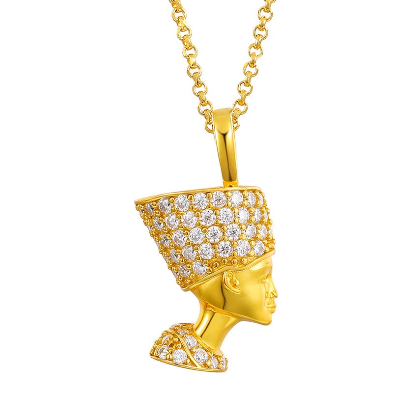 18inches / Gold VVS Moissanite Pharaoh Pendant Necklace Fine Jewelry Sterling Silver Diamond Pendant