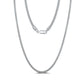 18inches / SC42-P Rhodium  14K Rose Gold  -  Genuine 925 Sterling Silver Necklace - 3mm Mesh Popcorn Chain