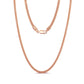 18inches / SC42-R Rhodium  14K Rose Gold  -  Genuine 925 Sterling Silver Necklace - 3mm Mesh Popcorn Chain