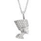18inches / White Gold VVS Moissanite Pharaoh Pendant Necklace Fine Jewelry Sterling Silver Diamond Pendant