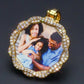 18K Gold Filled Zircon Picture Pendant DIY Custom photo Sublimation Blank Pendant With Chain