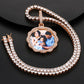 18K Gold Filled Zircon Picture Pendant DIY Custom photo Sublimation Blank Pendant With Chain
