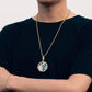 18K Gold Filled Zircon Picture Pendant DIY Custom photo Sublimation Blank Pendant With Chain