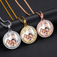 18K Gold Gold Plated Copper 5A Zircon Stone 30mm Custom Photo Pendant Necklace