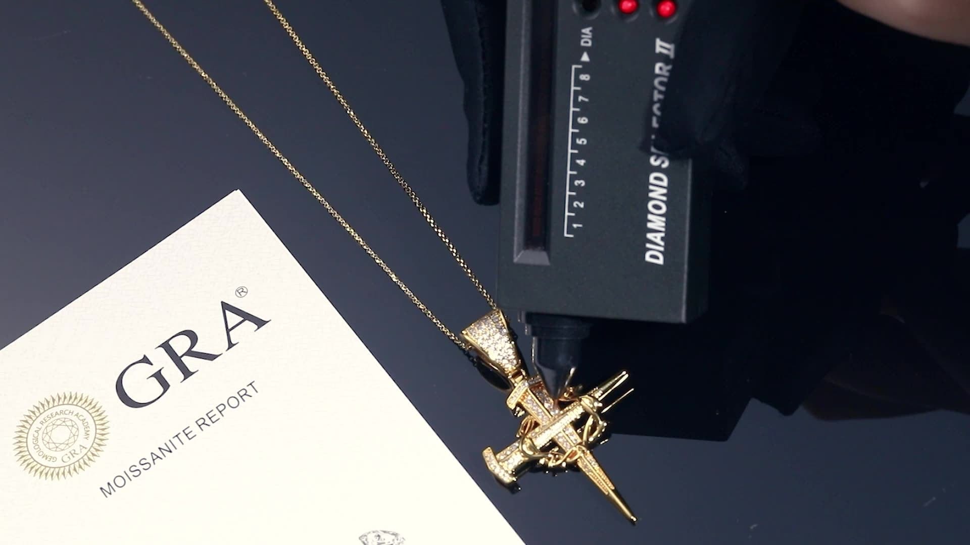 18K Gold Plated 925 Sterling Silver -VVS Moisasnite Diamond Cross Pendant Necklace