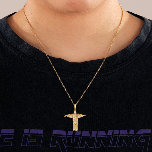 925 Sterling Zilveren Ketting - 18k Goud Verguld - VVS Moissanite Diamant Redder Hanger Ketting