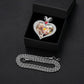 18K Gold Plated Brass 5A Zircon Diamond Heart Shape Custom Photo Pendant With Ruby