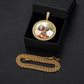 18K Gold Plated Brass AAAAA Cubic Zircon Round Shape Custom Photo Pendant Necklace