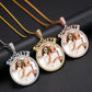 18K Gold Plated Copper CZ Crystal Money Picture Pendant Necklace