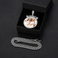 18K Gold Plated Copper CZ Crystal Money Picture Pendant Necklace
