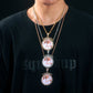 18K Gold Plated Copper CZ Crystal Money Picture Pendant Necklace