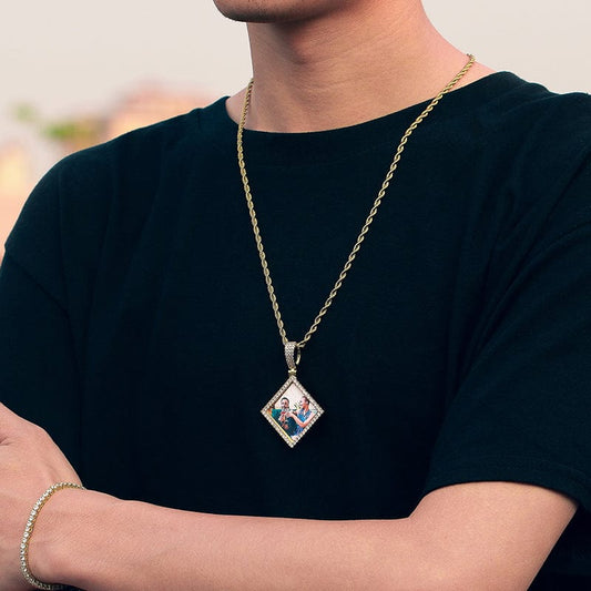 18K Gold Plated Chain -  Iced Out Pendant