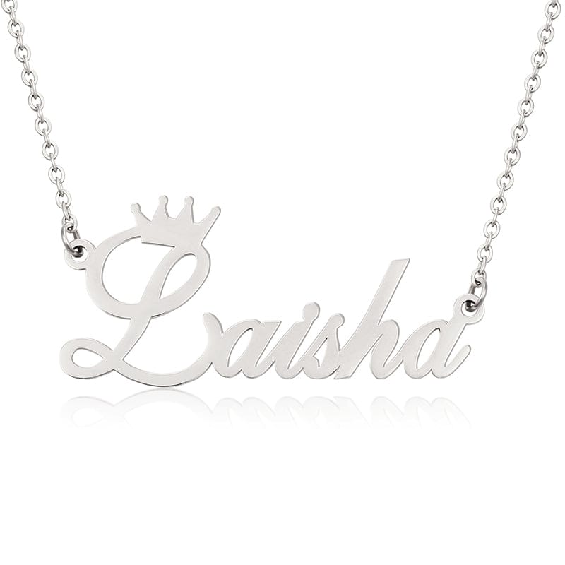 18K Gold Plated Stainless Steel Letter Charm Necklace Custom Letter Pendant With Cuban Link Chain