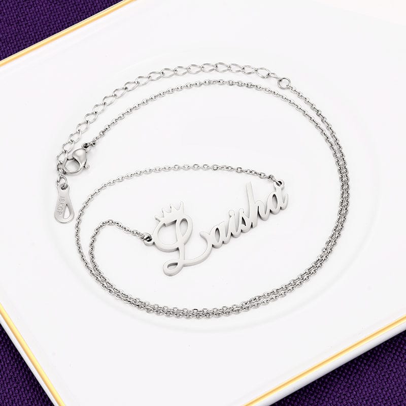 18K Gold Plated Stainless Steel Letter Charm Necklace Custom Letter Pendant With Cuban Link Chain
