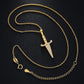 18K Gold Plated VVS Moissanite Diamond Sword Charm Pendant Necklace Bling Iced Out Pendant
