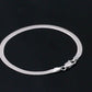 3mm Flexible Genuine 925 Sterling Silver -Rhodium Italian Flat Herringbone Chain Necklace for Men Women