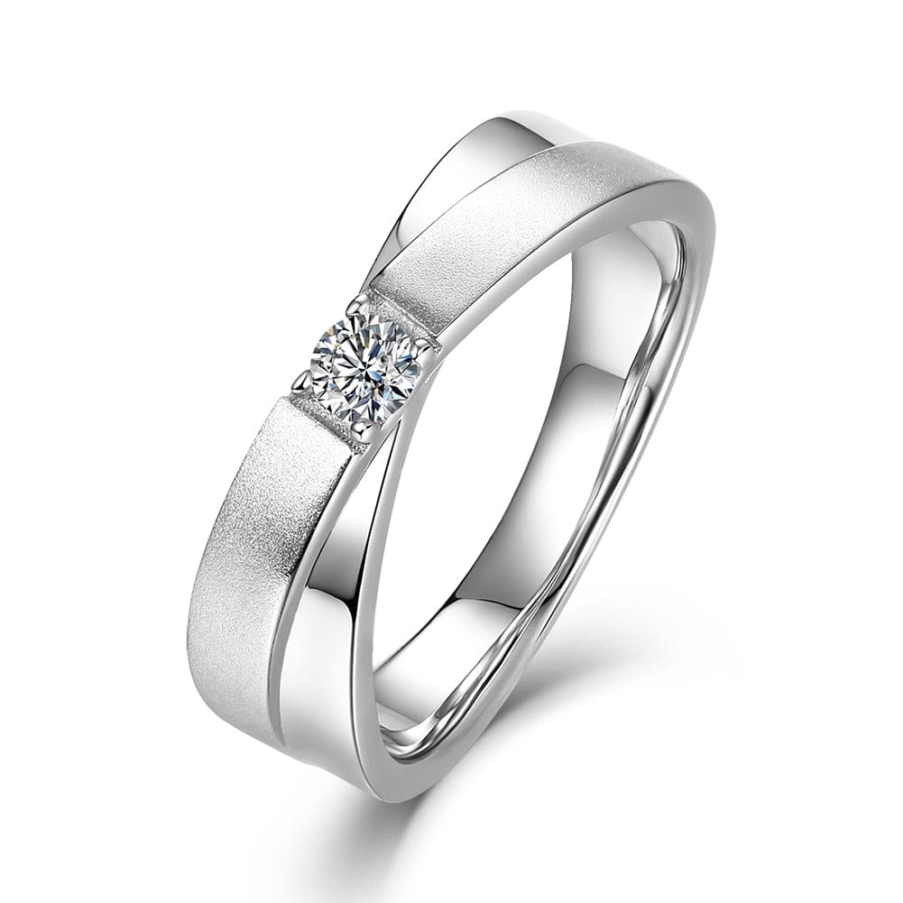 4.5 / SMR48-M 925 Sterling Couple Rings - Moissanite  Diamond