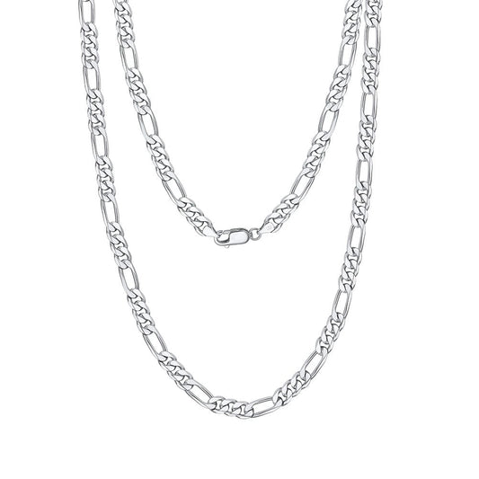 40cm(16inches) / SC34-P-3.3 18K Gold Hiphop Jewelry - 925 Sterling Silver Necklace  - 3.3mm Diamond-Cut Figaro Chain