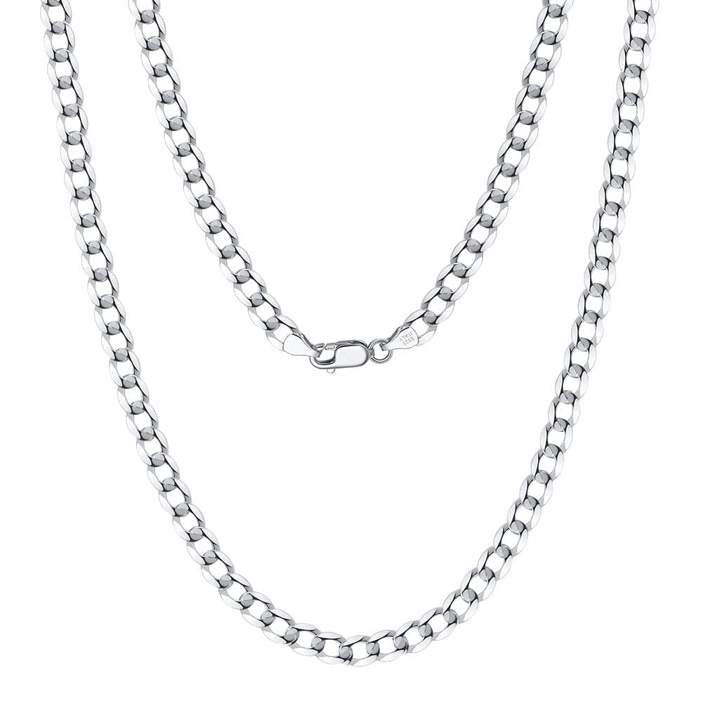 40cm(16inches) / SC60-P-5 18K Gold Sterling Silver -  Italian 5mm Diamond-Cut Chain Necklace
