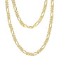 45cm(18inches) / SC34-18K-7.0 18K Gold Hiphop Jewelry  - 925 Sterling Silver Necklace - 7.0mm Diamond-Cut Figaro Chain