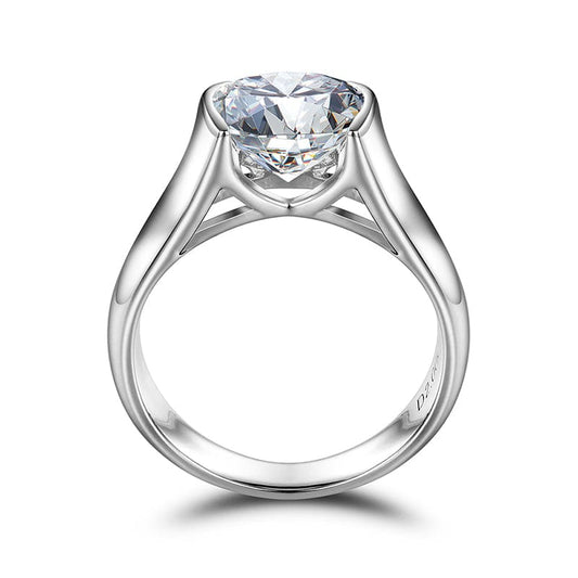 5 / 2ct-White Gold 925 Sterling Silver 8mm 2ct VVS Moissanite Diamond Engagement Ring
