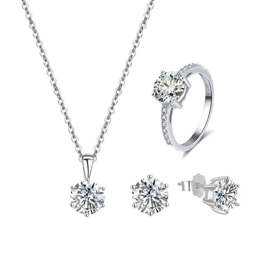5 / Silver RINNTIN SS2 accesorios de dam dubai jewelry sets jewellery 925 silver zirconia ring earrings necklace wedding jewelry sets