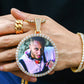 68mm Iced Out Sublimation Blanks Pendant Hip Hop Custom Memory Photo Frame Pendant Necklace