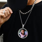68mm Iced Out Sublimation Blanks Pendant Hip Hop Custom Memory Photo Frame Pendant Necklace