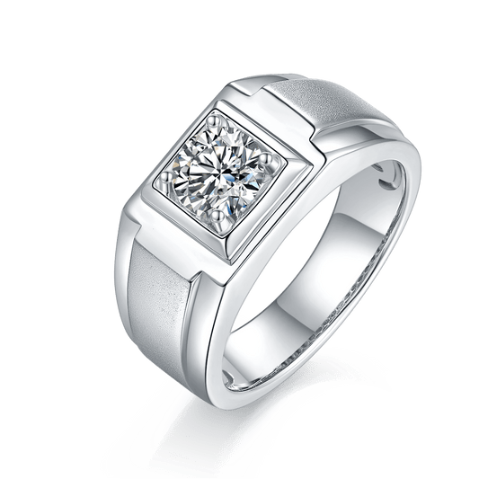 8 / M0070-1ct 925 Sterling Silver Ring -VVS Moissanite Diamond Wedding Band