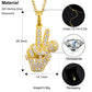 925 Silver Iced Out Moissanite Mic Charm Pendant Necklace