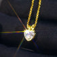 925 Sterling Silver 1ct Heart Cut D Color VVS Moissanite Solitaire Pendant Necklace