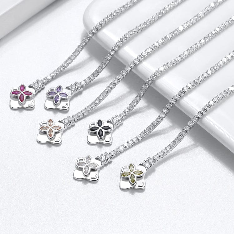 925 Sterling Silver  - CZ Clover Jewelry Diamond Tennis Bracelets