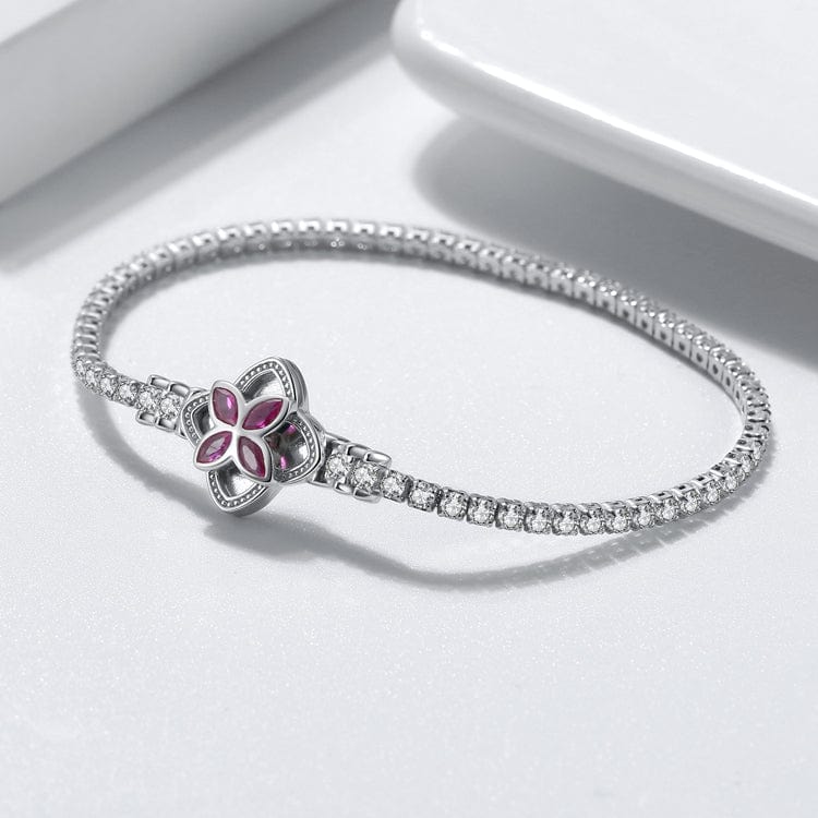 925 Sterling Silver  - CZ Clover Jewelry Diamond Tennis Bracelets
